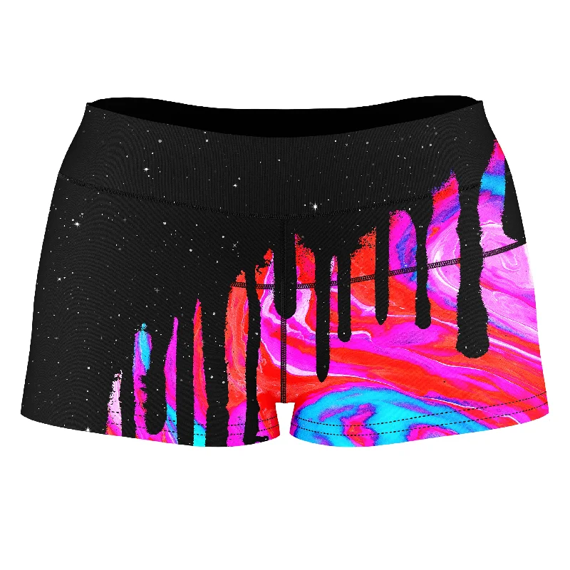 Star Drip High-Waisted Women's Shorts