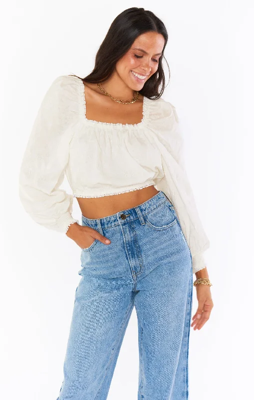 Suzanna Crop Top ~ Cream