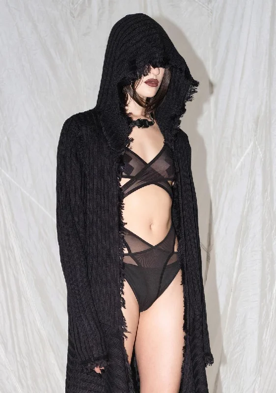 Synth Unisex Hooded Longline Cardigan