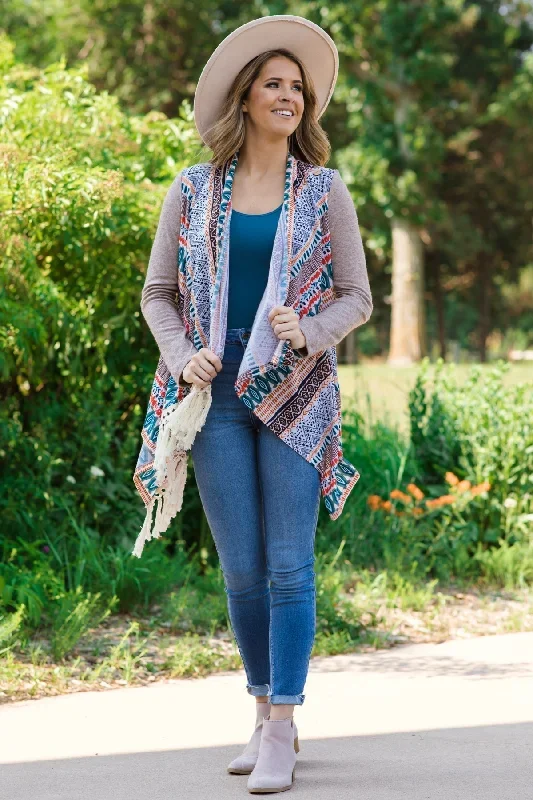 taupe-multicolor-fringe-trim-aztec-cardigan