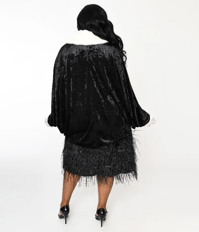 the-great-gatsby-x-unique-vintage-black-crushed-velvet-white-faux-fur-collar-kimono