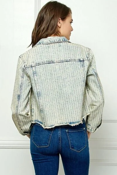 veveret-multi-color-stripe-rhinestone-raw-hem-denim-jacket