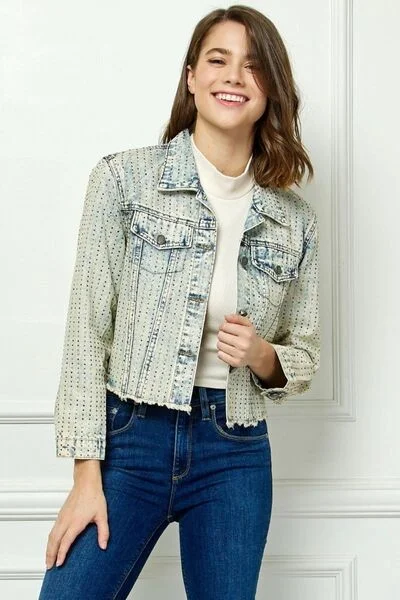 veveret-multi-color-stripe-rhinestone-raw-hem-denim-jacket