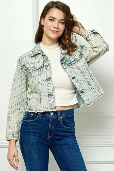 veveret-multi-color-stripe-rhinestone-raw-hem-denim-jacket