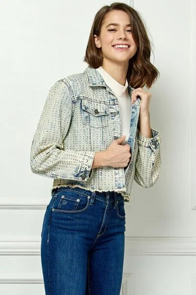 veveret-multi-color-stripe-rhinestone-raw-hem-denim-jacket