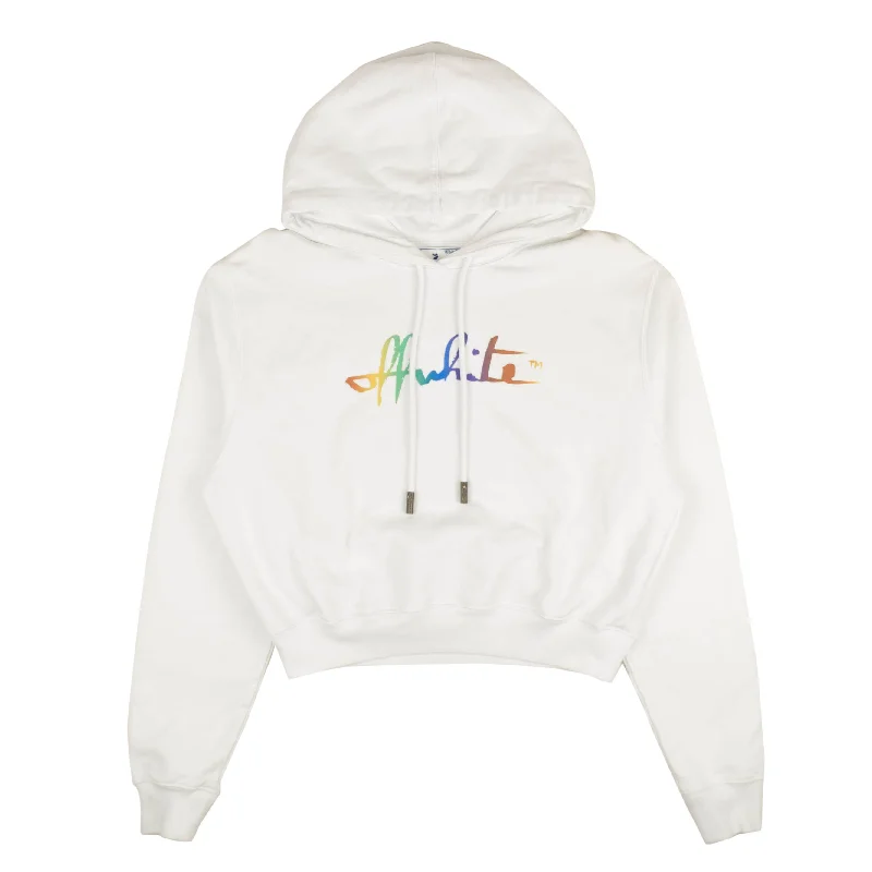 White Rainbow Logo Hoodie